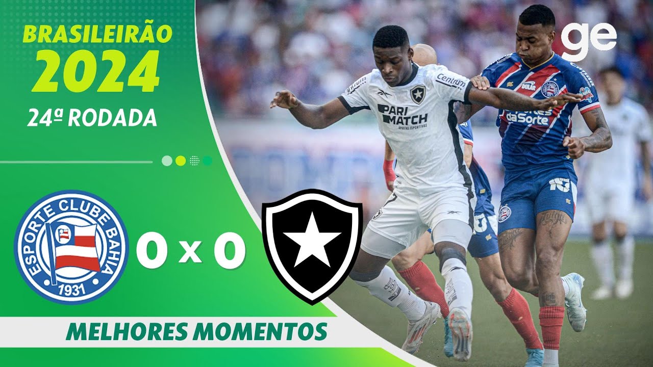 VÍDEO | Melhores momentos do empate sem gols entre Bahia e Botafogo na Arena Fonte Nova