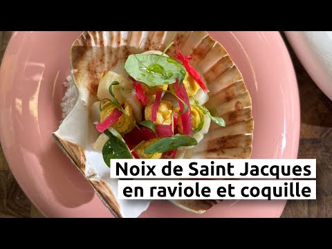 Noix de Saint Jacques en raviole et coquille