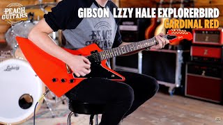 Video thumbnail for No talking...Just Tones | Gibson Lzzy Hale Signature Explorerbird Cardinal Red by Peach Guitars