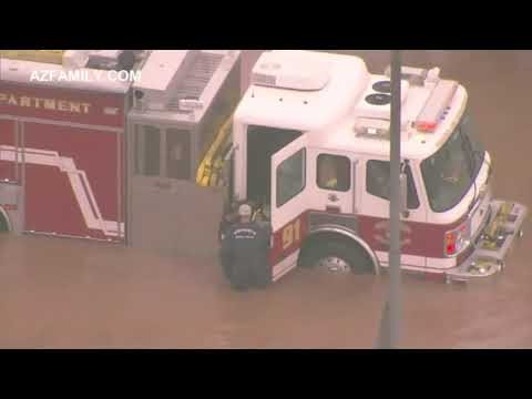 Remnants of a tropical storm drenched parts of the desert Southwest on Tuesday, trapping some drivers on swamped Phoenix streets as authorities prepared for possible flash flooding in Arizona and elsewhere. (Oct. 22)