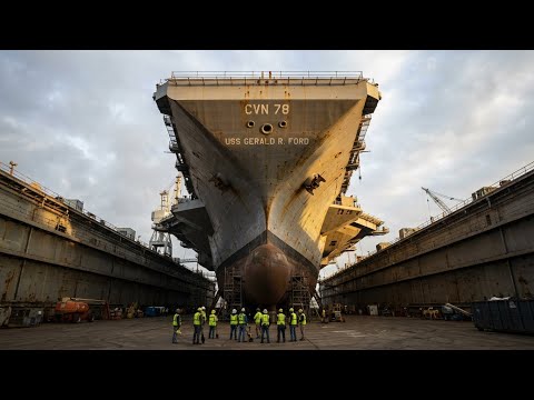 Inside the USS Gerald R. Ford Factory: Building the World's Largest Aircraft Carrier (Full Process)