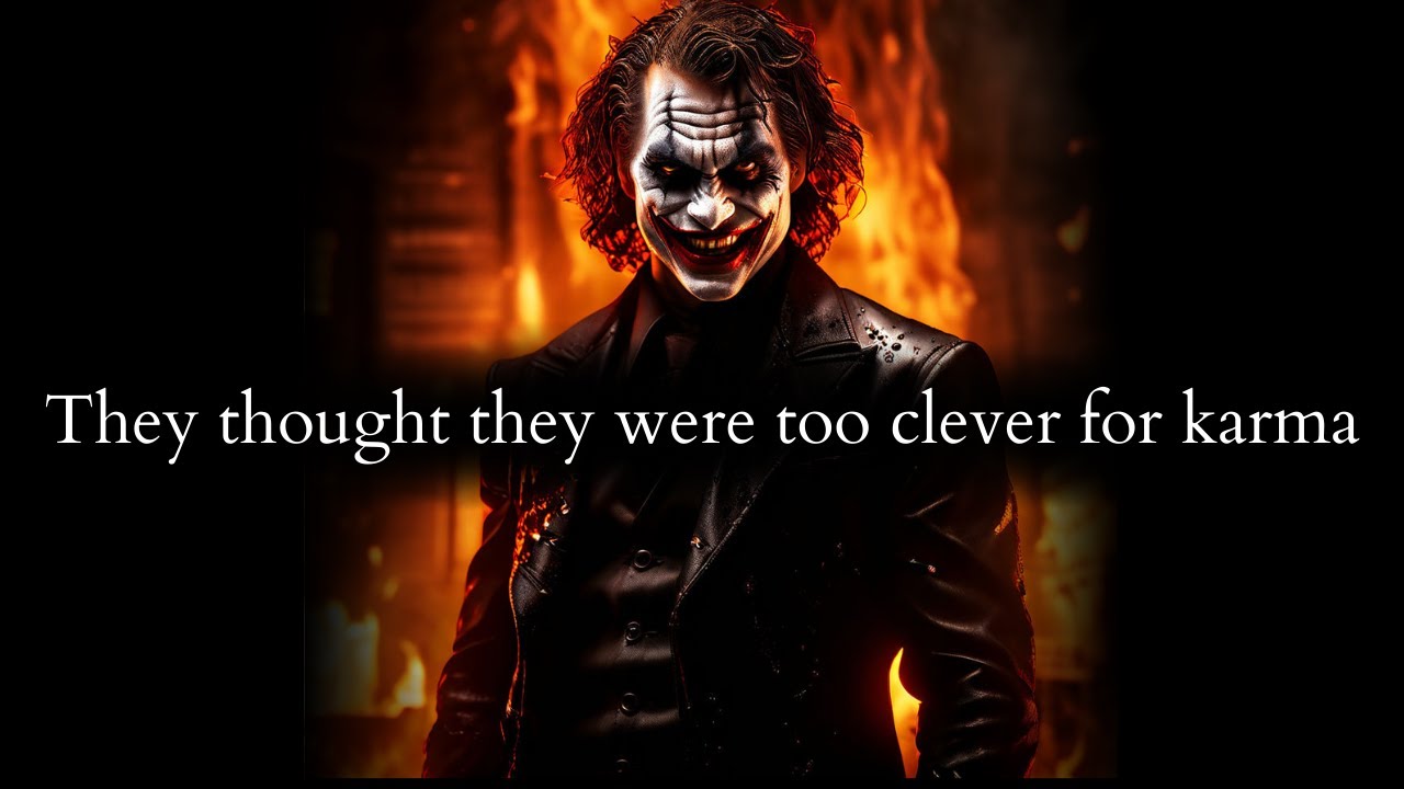 Poor them thought they were too clever for Karma to catch them - Joker Speech