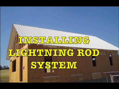 Installing Lightning Rod System on a House