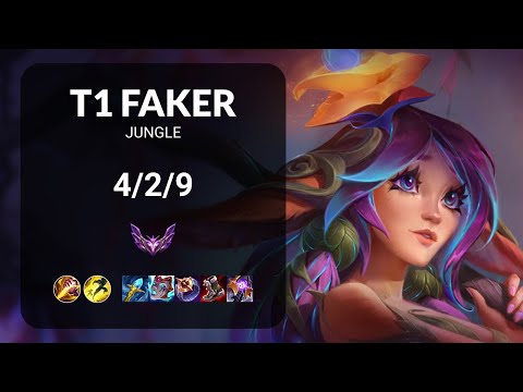 T1 Faker Lillia vs Nidalee JUNGLE - KR  Patch 14.16