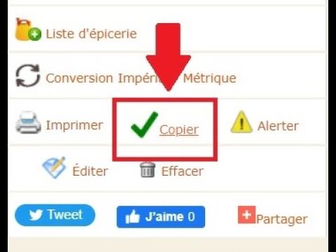 Copier une recette sur www.passionrecettes.com