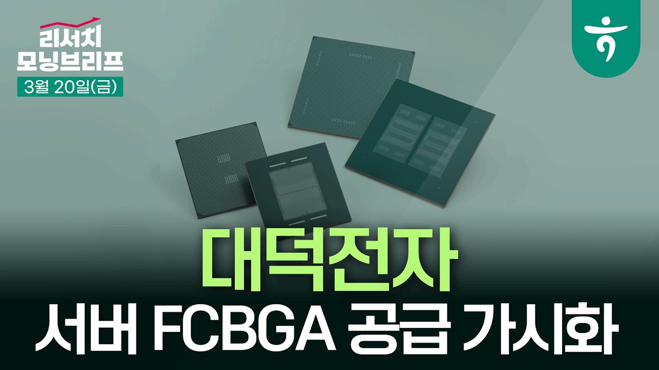 서버 FCBGA 공급 가시화, 멀티플 리레이팅 근거 확보 l 대덕전자 l 260320 하나증권 리서치 모닝브리프