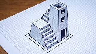Unbelievable 3D Illusion Drawing on Graph Paper | Easy & Satisfying