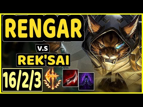 DAT (KITZUO) (RENGAR) vs REK'SAI - 16/2/3 KDA JUNGLE GAMEPLAY - NA Ranked GRANDMASTER