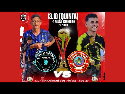 AO VIVO ATLÉTICO OPERÁRIA X MILITAR 2 DE JULHO | FINAL DA LIGA MARANHENSE DE FUTSAL SUB-20