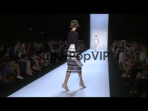 Models walk the runway at Badgley Mischka - Spring 2014 M...
