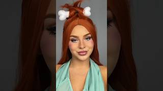 Pebbles Flintstone Halloween Tutorial 🦴 #halloween #makeup #flintstones