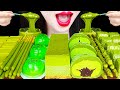 ASMR GREEN CHEESE CAKE GREEN TEA JAM 초록색 치즈 케이크 녹차 잼 MUKBANG 먹방