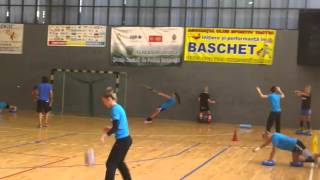 Handball warm up. Multi station Handball warm up. Multi station