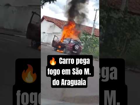 CARRO pega fogo em São M. do Araguaia HOJE (02/01/2026)