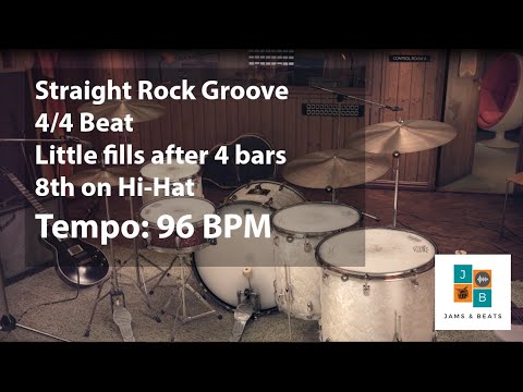 Straight 4/4 Rock Groove with 96 BPM