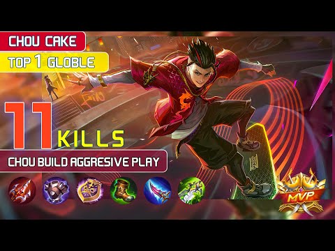 Assassin Chou Build Aggressive Play🔥😾 | Top Global Chou  Cake  Mobile Legends