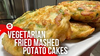 Crispy Vegetarian Fried Mashed Potato Cakes | Easy Budget-Friendly Recipe!