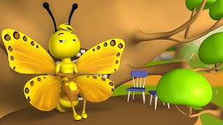 The Lazy Butterflies 3D Animated Hindi Moral Stories Kids आलसी तितलियाँ कहानी Animals Tales