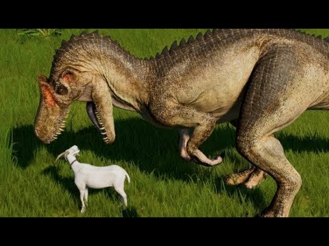 Jurassic World Evolution - All Carnivores Eating Goats (1080p 60FPS)