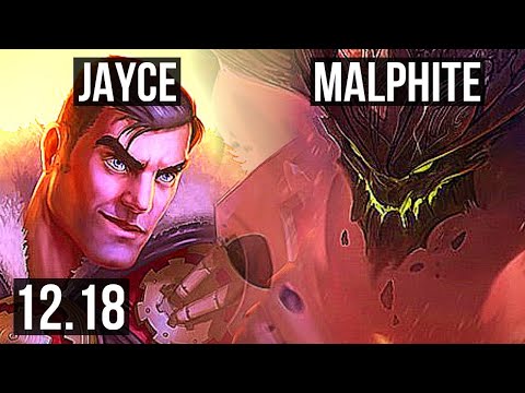 JAYCE vs MALPHITE (TOP) | 1.4M mastery, 9/2/6, 600+ games, Legendary | KR Master | 12.18