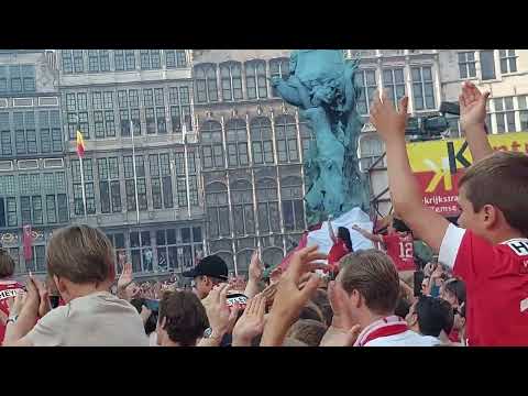 Antwerp kampioen 2022-2023, Huldiging Grote Markt, toespraak Toby Alderweireld en Paul Gheysens