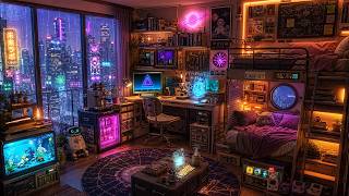 90's Night Rain & Chill Lofi Ambience🌧️ Relaxing Music Lofi Rain Hip Hop Beats & City Lights