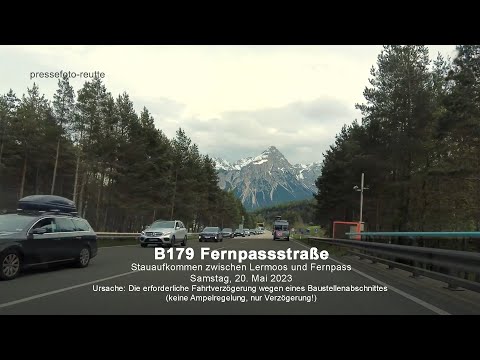 B179 Fernpasstraße: 10 KM RÜCKREISEVERKEHR-STAU WEGEN BAUSTELLE