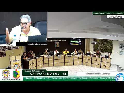 Câmara Municipal de Capivari do sul - Sessão Ordinária - 08/12/2025 - 18h
