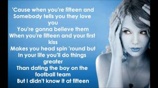 Taylor Swift - Fifteen Lyrics HD