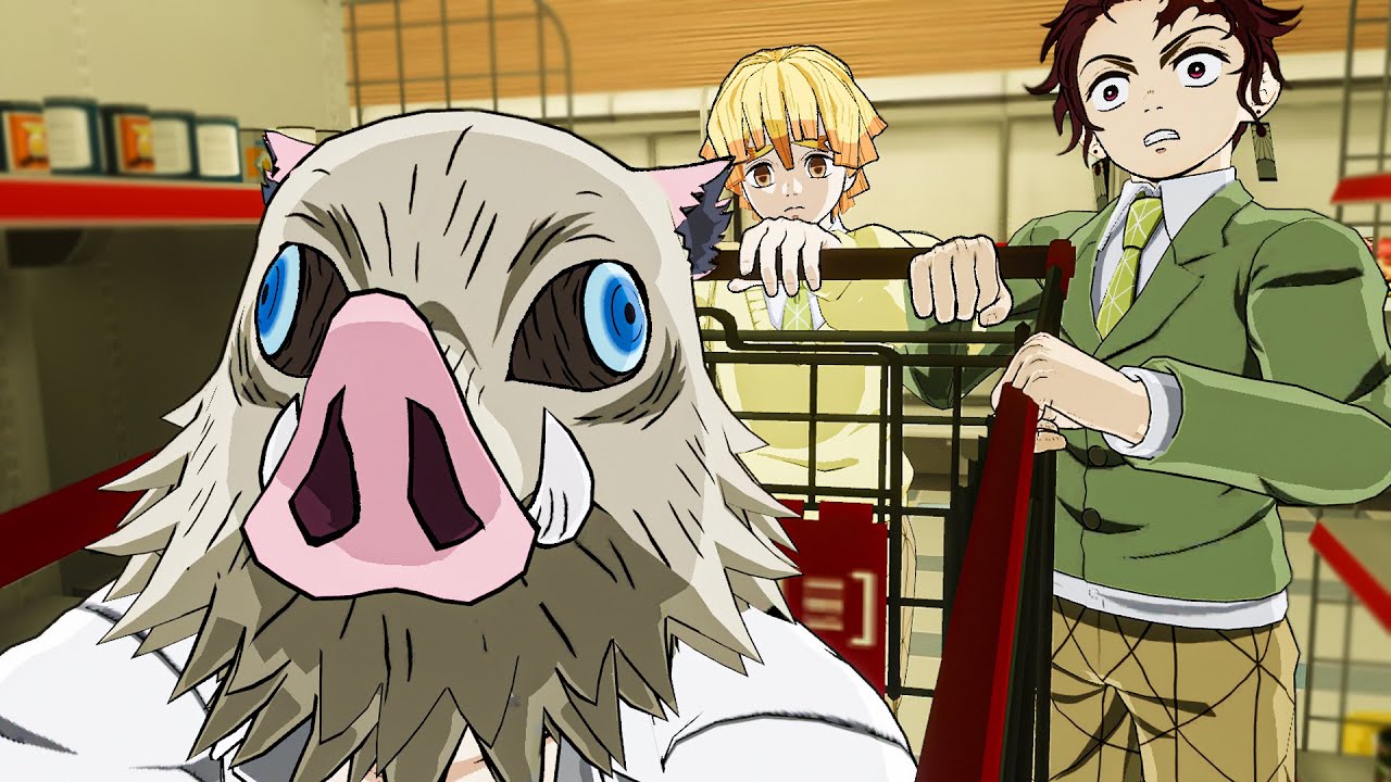 Inosuke Tanjiro e Zenitsu vão as compras no Demon Slayer VR !