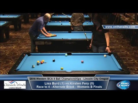 2016 WBCA 8 Ball - Womens B Finals - Lisa Byrd vs Kirsten Fery