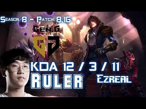 GEN Ruler EZREAL vs TRISTANA ADC - Patch 8.16 KR Ranked