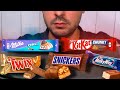 ASMR CHOCOLATE Candy Bars Mukbang TWIX SNICKERS KITKAT MILKA MILKY WAY ASMR Eating Sounds