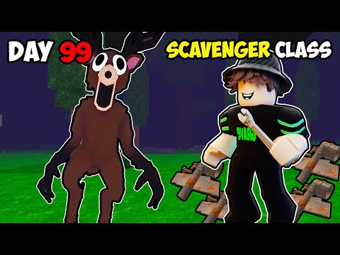 I Survived 99 Nights In a Roblox Forest SOLO With The SCAVENGER CLASS..(so OP)