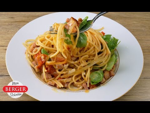 One Pot Pasta mit Schinken