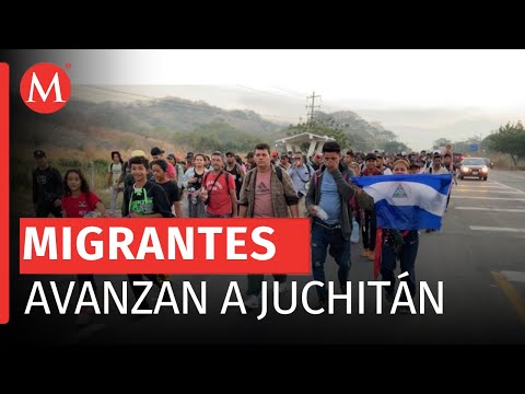 Caravana migrante 'Éxodo de la Pobreza' reanuda su camino en Oaxaca; avanzan hacia Juchitán
