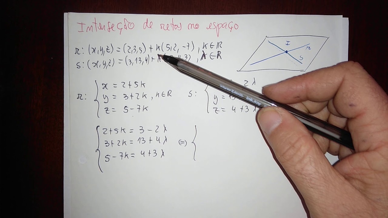 Interseção de retas no espaço