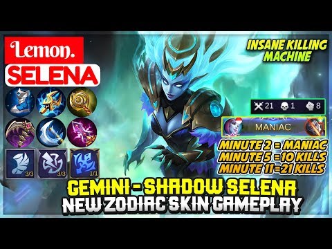 Gemini - Shadow Selena, New Zodiac Skin Gameplay [ Lemon Selena ] Lemon. - Mobile Legends