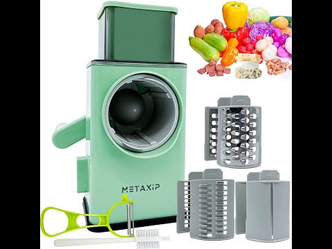 Green plastic cheese grater slicer, for kitchen
