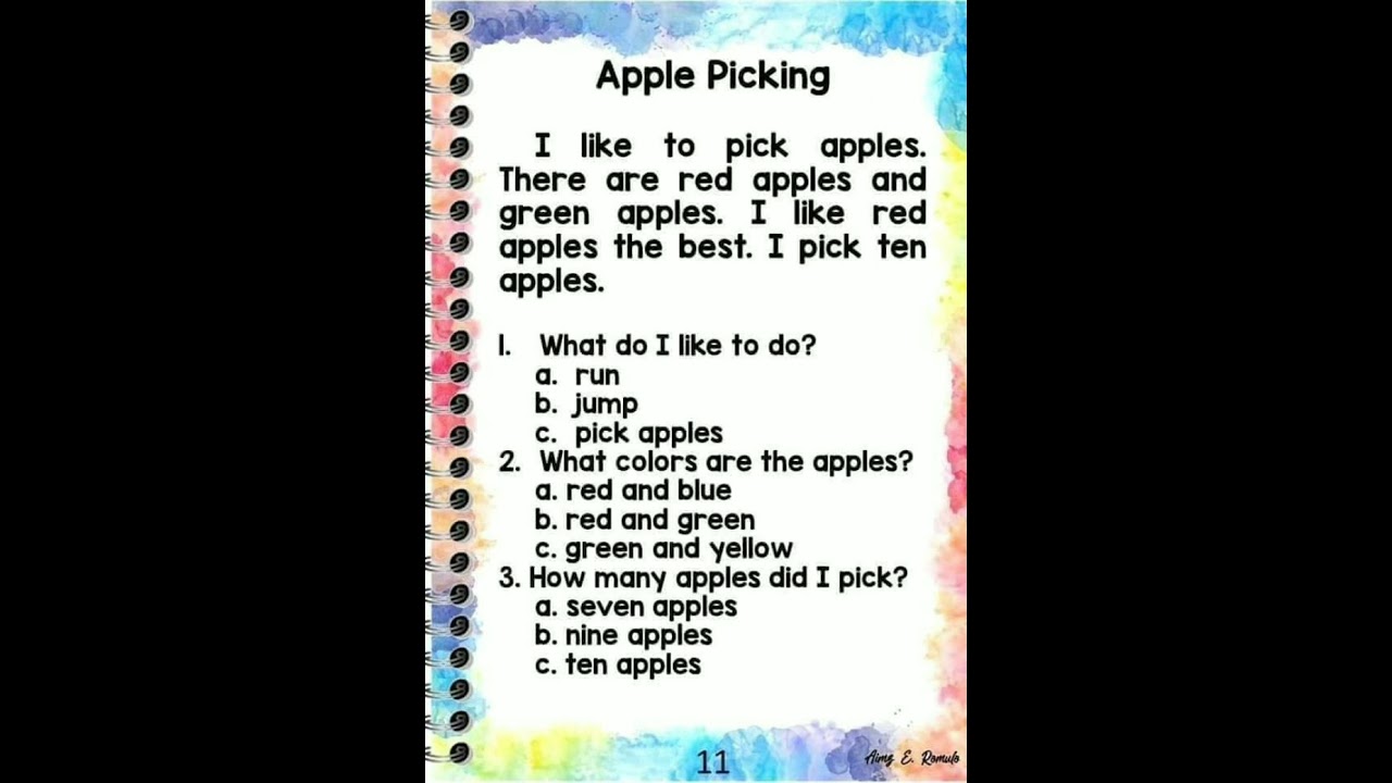 LEARN READING COMPREHENSION| WORKSHEETS FOR KIDS @sahileducationallearning