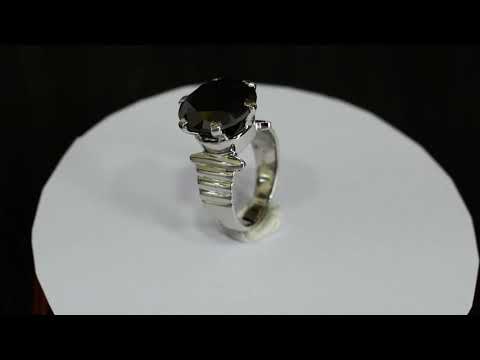 AAA Quality 10 Ct Black Diamond Ring In Heavy Setting, Great Shine