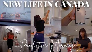 Our New Life in Canada 🇨🇦 | Productive Mom Routine | Unboxing New phone | First day of Daycare