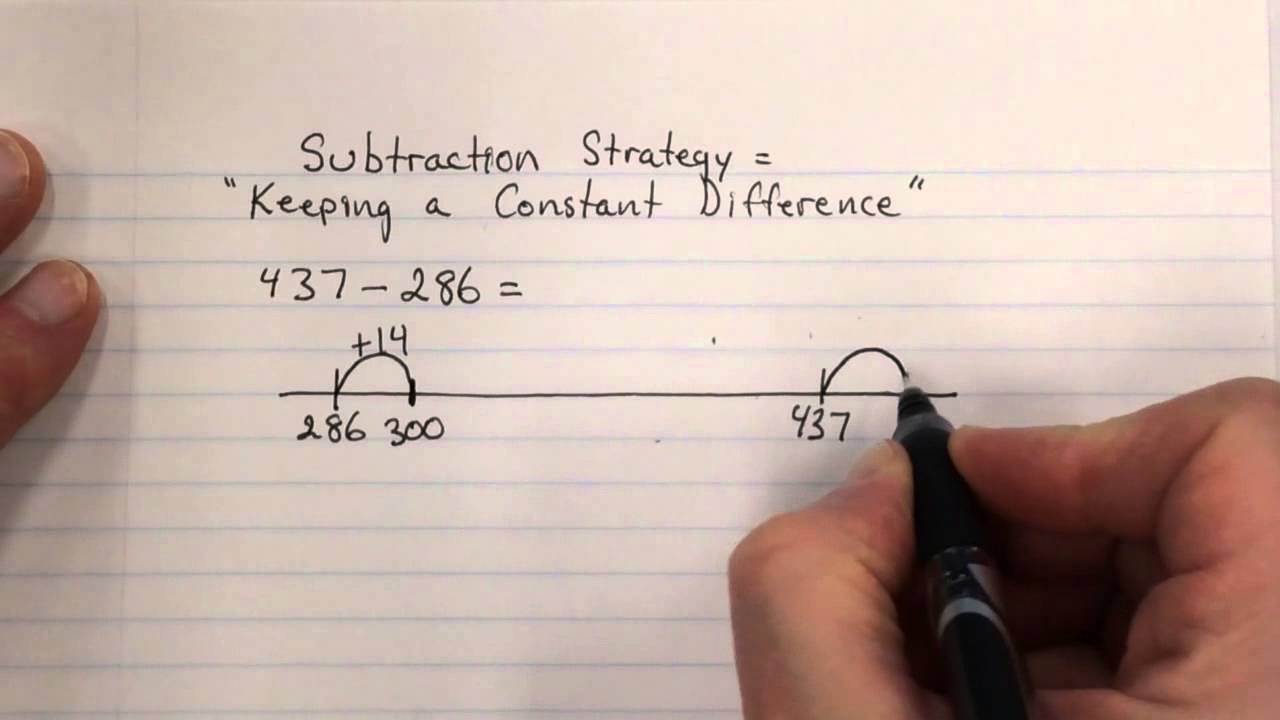 Subtraction Strategy - Keeping a Constant Difference