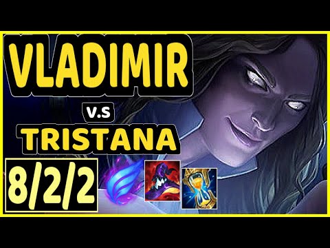 STROMPEST (VLADIMIR) vs TRISTANA - 8/2/2 KDA MID GAMEPLAY - NA Ranked GRANDMASTER