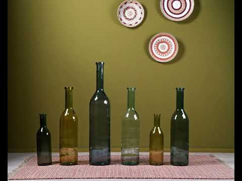 Flaschenvase Rioja Grau - Glas - 15 x 50 x 15 cm