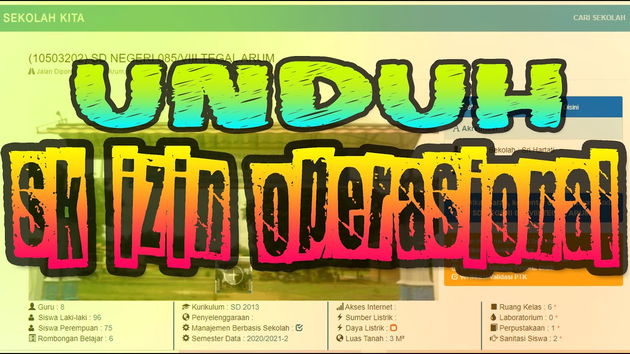 Cara Unduh SK Izin Operasional Sekolah