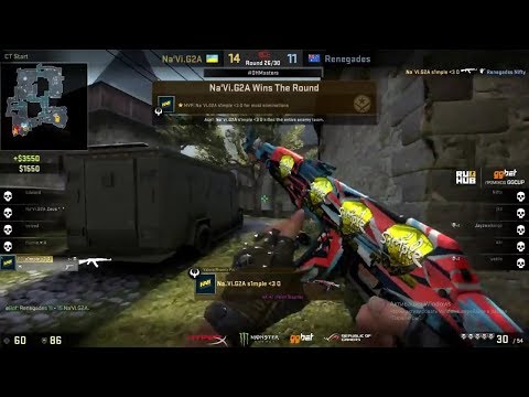 NaVi s1mple Clutch 1v5 Ace vs Renegades - Dreamhack Malmo 2017
