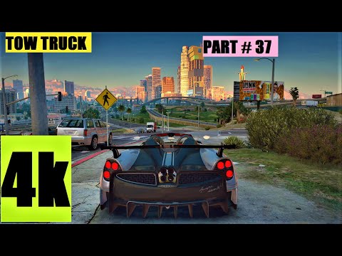 Tow Truck - Grand Theft Auto V - 4k Ultra Realistic Graphics - PC Gameplay - Part # 37