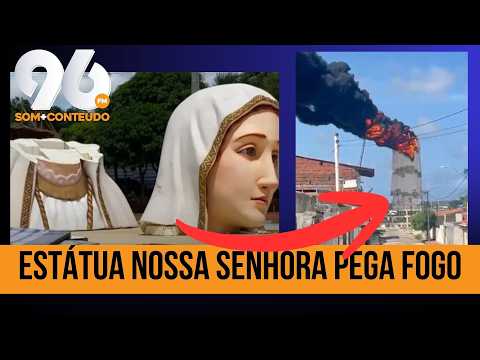 INCÊNDIO DESTRÓI ESTÁTUA DE NOSSA SENHORA DE FÁTIMA EM NATAL