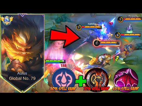 WTF DAMAGE!! TOP GLOBAL 1 AULUS BEST BUILD - BEST BUILD AND EMBLEM AULUS 2024 - NEW GAME PLAY AULUS